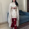 Glowing White Color Chinon Silk With Embroidery Work Salwar Suit