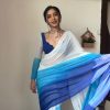 Perfect White And Blue Color Soft Georgette Silk Ready To Wear Saree