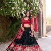 Superb Black Color Tushar Silk Patola Printed Lehenga Choli