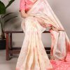Superb Half White Color Jacquard Silk Patola Print With Zari Saree