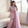 Wonderful Pink Color Chinon Sequence Rivet Moti Salwar Suit