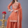 ZF 5006 Orange Color Chinon Silk Sequence Work Salwar Suit Casual, Wedding, Festive, Events . Expected Delivery  4-6 Working Days @2149/- only      | Jump Suits, Salwar suit, Designer Suits, Casual Suits, Creative suits, Palazzo Suits, Party Wear Suits, Patiala Suits, Straight Suits