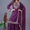 ZF 5006 Wine Color Chinon Silk Sequence Work Salwar Suit Casual, Wedding, Festive, Events . Expected Delivery  4-6 Working Days @2149/- only      | Jump Suits, Salwar suit, Designer Suits, Casual Suits, Creative suits, Palazzo Suits, Party Wear Suits, Patiala Suits, Straight Suits