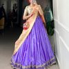 Blue Jacquard Weaving Lehenga Choli