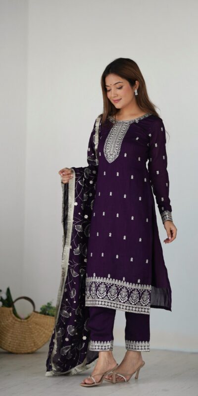 KB 276 Purple Color Rangoli Silk Sequence Jari Work Salwar Suit Casual, Wedding, Party, Festive, Events Etc.4-6 Working Days@ 2049/-only | Jump Suits, Salwar suit, Designer Suits, Casual Suits, Creative suits, Palazzo Suits, Party Wear Suits, Patiala Suits, Straight Suits