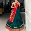Green Vichitra Weaving Lehenga Choli
