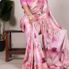 Pink Tussar Printed Saree