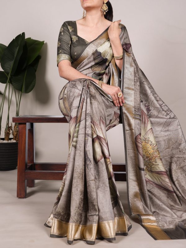 Mahandi Tussar Printed Saree