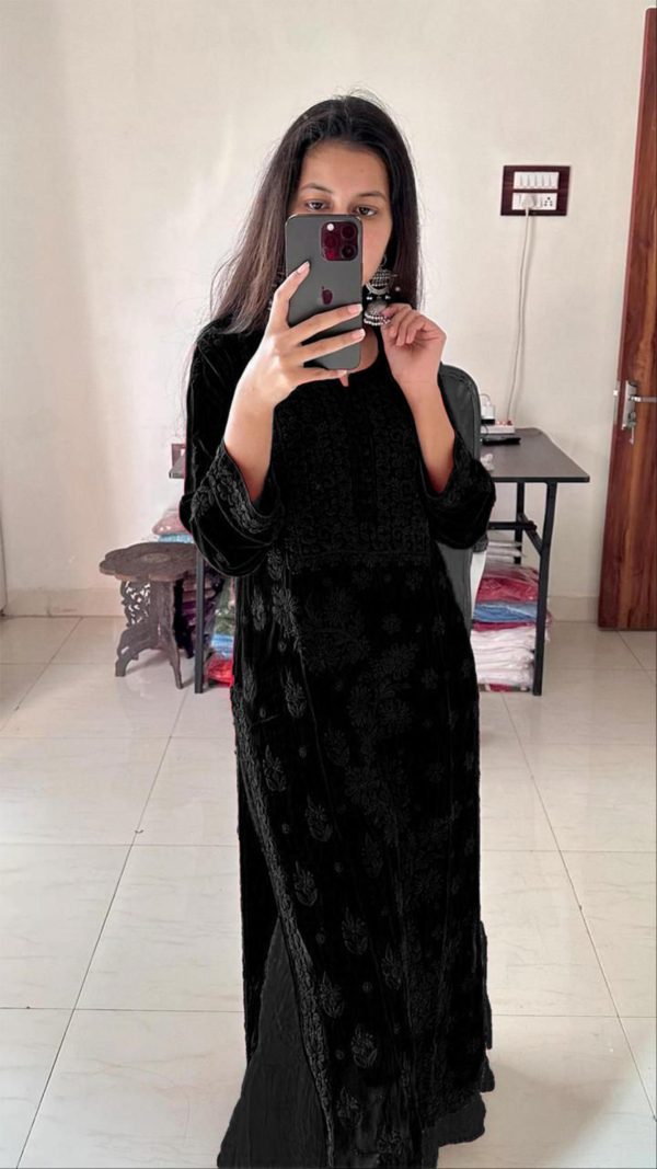 black Georgette Embroidery Salwar Suit