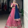 Dark Pink Rayon Lace Lehenga Choli