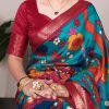 Firozi Tasar Silk Printed Saree