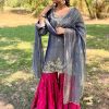 Gray Fandy With Embroidery Work Salwar Suit