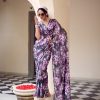Gray Weightless Floral Printed Saree