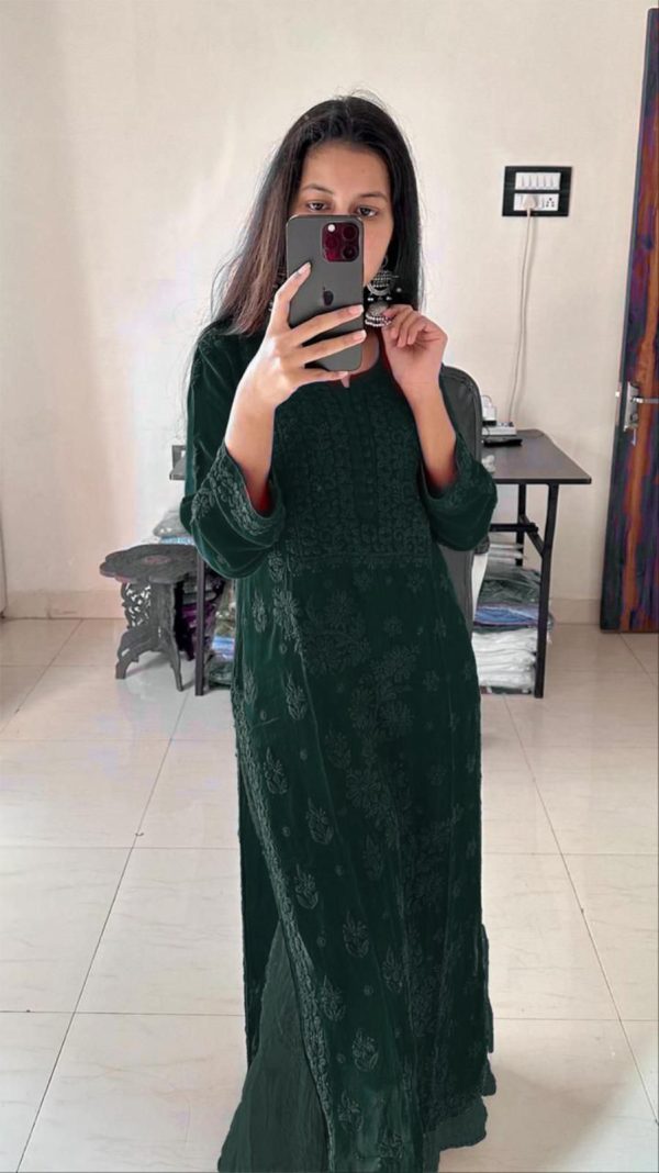 Green Georgette Embroidery Salwar Suit