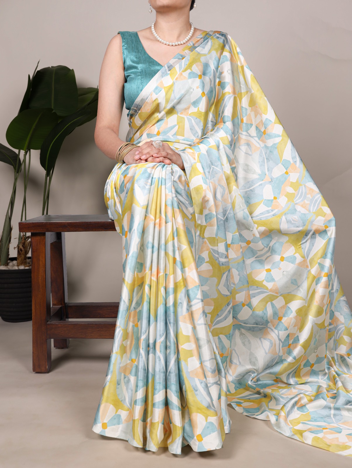 YNF 7054 Light Yellow Color Satin Silk Floral Printed Saree Casual, Wedding, Festive, Events . Expected Delivery 4-6 Working Days @1549/- only | Sarees, Bollywood Sarees, Creative Sarees, Designer Sarees, Embroidered Sarees, Ethnic Saree, Modern Digital sarees, Party Wear Sarees