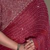 YNF 3452 Maroon -DF 3452 Color Georgette Sequins Multy Embroidery Work Saree Casual, Wedding, Festive, Events . Expected Delivery  4-6 Working Days @1799/- only                                                                                | Sarees, Bollywood Sarees, Creative Sarees, Designer Sarees, Embroidered Sarees, Ethnic Saree, Modern Digital sarees, Party Wear Sarees