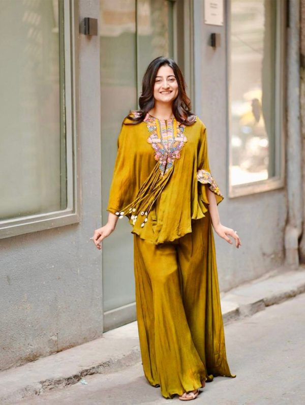 Mustard Chinon Sequence Salwar Suit