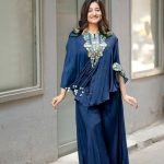 Navy Blue Chinon Sequence Salwar Suit