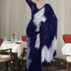 Navy Blue Georgette Sequins Work Saree