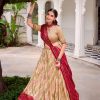 Off White Tasar Silk Bandhej Print Lehenga Choli