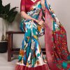 Off White Tasar Silk Printed Saree