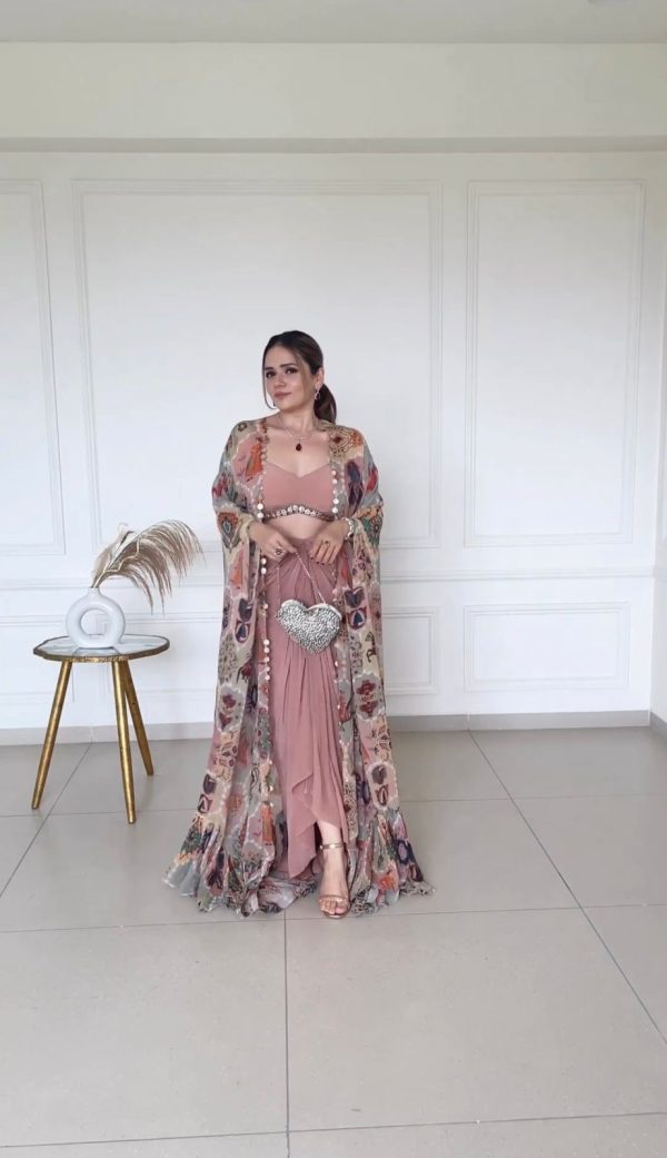 Onion Fiona Silk Printed Koti Suit