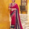 Pink Poly Cotton Printed Zari Saree