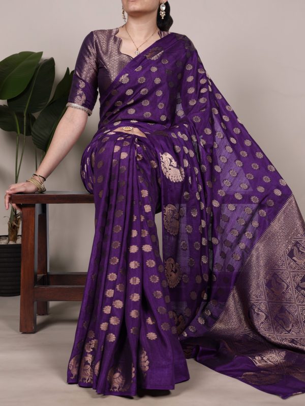 Purple Roop Weaving Saree