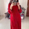 Red Georgette Embroidery Salwar Suit