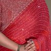 YNF 3452 -DF 3452 Red Color Georgette Sequins Multy Embroidery Work Saree Casual, Wedding, Festive, Events . Expected Delivery  4-6 Working Days @1799/- only                                                                                | Sarees, Bollywood Sarees, Creative Sarees, Designer Sarees, Embroidered Sarees, Ethnic Saree, Modern Digital sarees, Party Wear Sarees