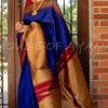 Royal Blue Soft Lichi Silk Jacquard Work Saree