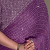 YNF 3452 -DF 3452 Wine Color Georgette Sequins Multy Embroidery Work Saree Casual, Wedding, Festive, Events . Expected Delivery  4-6 Working Days @1799/-                                                                                 | Sarees, Bollywood Sarees, Creative Sarees, Designer Sarees, Embroidered Sarees, Ethnic Saree, Modern Digital sarees, Party Wear Sarees