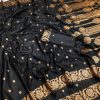 Black Banarasi Silk With Lace and Zari Work Saree