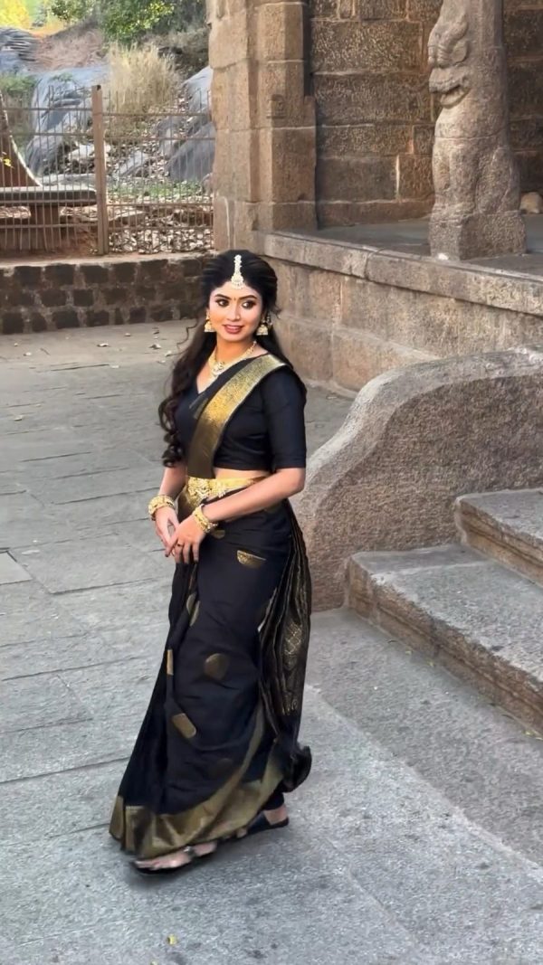 Black Butti Jacquard Saree