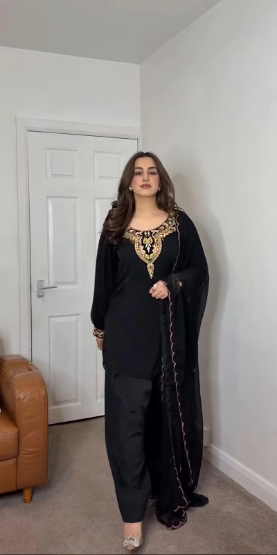 NSR 854 Black Faux Georgette Salwar Suit Perfect for Wedding, Party, Lohri, Mehendi, Karwa Chauth –. Introductory Price ₹1849. Delivery 4-6 Working Days | Jump Suits, Salwar suit, Designer Suits, Casual Suits, Creative suits, Palazzo Suits, Party Wear Suits, Patiala Suits, Straight Suits
