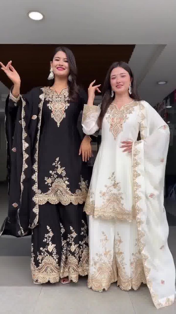 Black fox Georgette Embroidery Work Salwar Suit