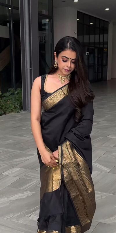 KP 5095 Black Color Jacquard With Designer Work All Over Saree . Exclusive Offer ₹1344. Delivery 4-6 Working Days. Shop now. | Sarees, Bollywood Sarees, Creative Sarees, Designer Sarees, Embroidered Sarees, Ethnic Saree, Modern Digital sarees, Party Wear Sarees