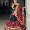 LNB 1734 Black Tasar Silk Gamthi Work With MirrorWork Lehenga Choli Introductory Price ₹2999. Delivery 4-6 Working Days. Shop now. | Lehenga, Bollywood Lehenga, Creative Lehenga, Designer Lehenga, Embroidered Lehenga, Party Wear Lehenga