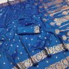 Blue Banarasi Silk With Lace and Zari Work Saree