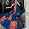 Blue Pure Cotton Lace Lehenga Choli