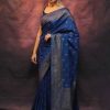KP 6010 Blue Soft Lichi Silk Jacquard Saree Perfect for Wedding, Party, Traditional Day, Family Gatherings, Sangeet . Grab it for ₹1349. Delivery 4-6 W | Sarees, Bollywood Sarees, Creative Sarees, Designer Sarees, Embroidered Sarees, Ethnic Saree, Modern Digital sarees, Party Wear Sarees