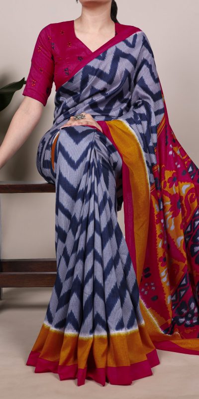 YNF 7043 Blue Color Tasar Silk Printed With Designer Work Saree. Festive Deal ₹1549. Delivery 4-6 Working Days. Shop now. | Sarees, Bollywood Sarees, Creative Sarees, Designer Sarees, Embroidered Sarees, Ethnic Saree, Modern Digital sarees, Party Wear Sarees