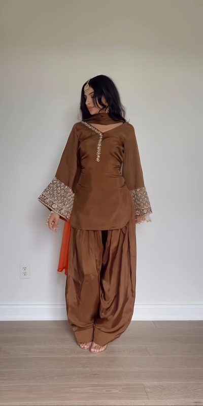 NSR 854 Brown Natural Satin Silk Sequence Work with Lace Work & Embroidery Work Salwaar Suit Now at just ₹1799. Delivery 4-6 Working Days. Shop now. | Jump Suits, Salwar suit, Designer Suits, Casual Suits, Creative suits, Palazzo Suits, Party Wear Suits, Patiala Suits, Straight Suits