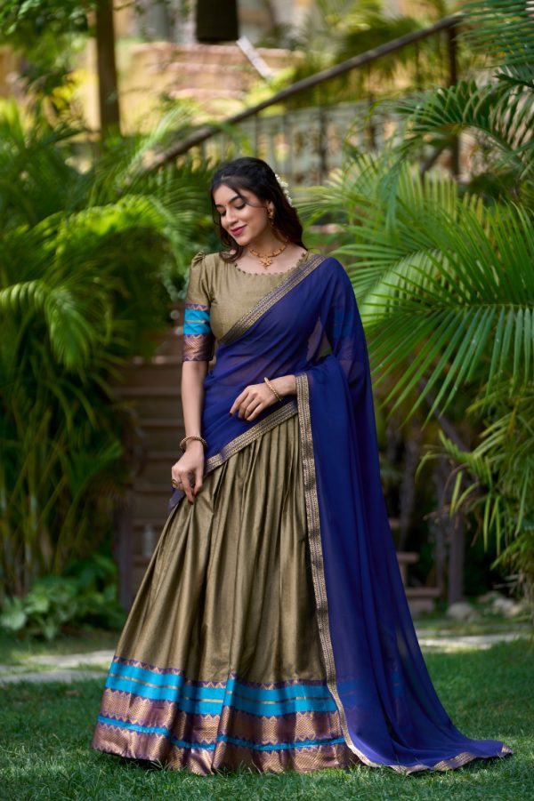 LNB 2004 Chiku Poly Cotton With Lace Work & Zari Work. Lehenga Choli for Get It ₹1899. Delivery 4-6 Working Days. Shop now. | Lehenga, Bollywood Lehenga, Creative Lehenga, Designer Lehenga, Embroidered Lehenga, Party Wear Lehenga