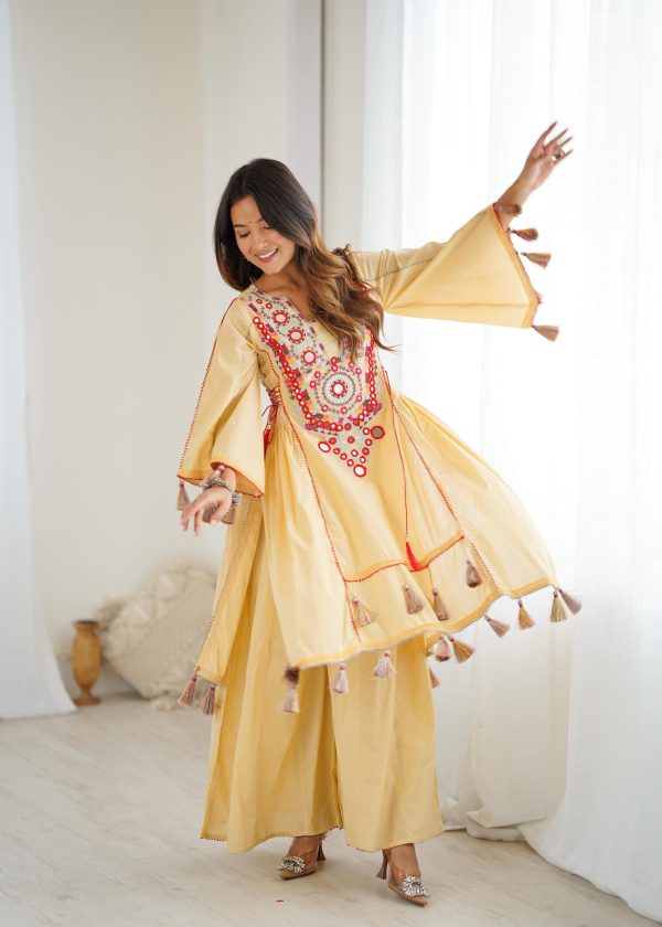 Cream Khadi Cotton Salwar Suit