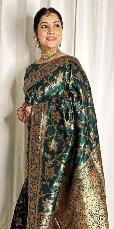 Green Lichi Silk Saree