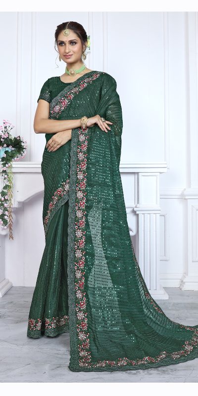 BT Sarangi Green Premium Jimmy cho Silk Saree with Embroidery Work & Zari Work. Exclusive Offer ₹2899. Delivery 4-6 Working Days. Shop now. | Sarees, Bollywood Sarees, Creative Sarees, Designer Sarees, Embroidered Sarees, Ethnic Saree, Modern Digital sarees, Party Wear Sarees