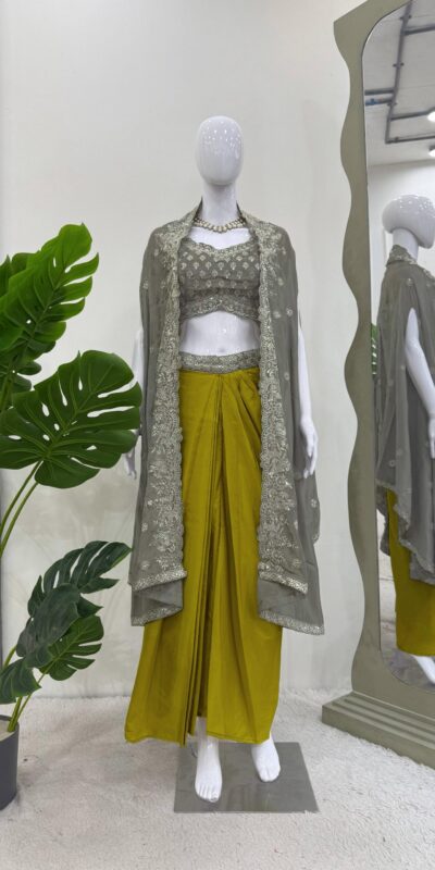 RTC 6493 Grey American Crep With Designer Work Dhoti Suit. Wedding, Party, Festive, Events Festive Deal ₹2149. Delivery 4-6 Working Days. Shop now. | Jump Suits, Tops & Bottoms, Track Suits, Trendy Wear, Salwar suit, Designer Suits, Casual Suits, Creative suits, Palazzo Suits, Party Wear Suits, Patiala Suits, Straight Suits