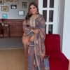 Grey Fendy Silk With Embroidery Salwar Suit