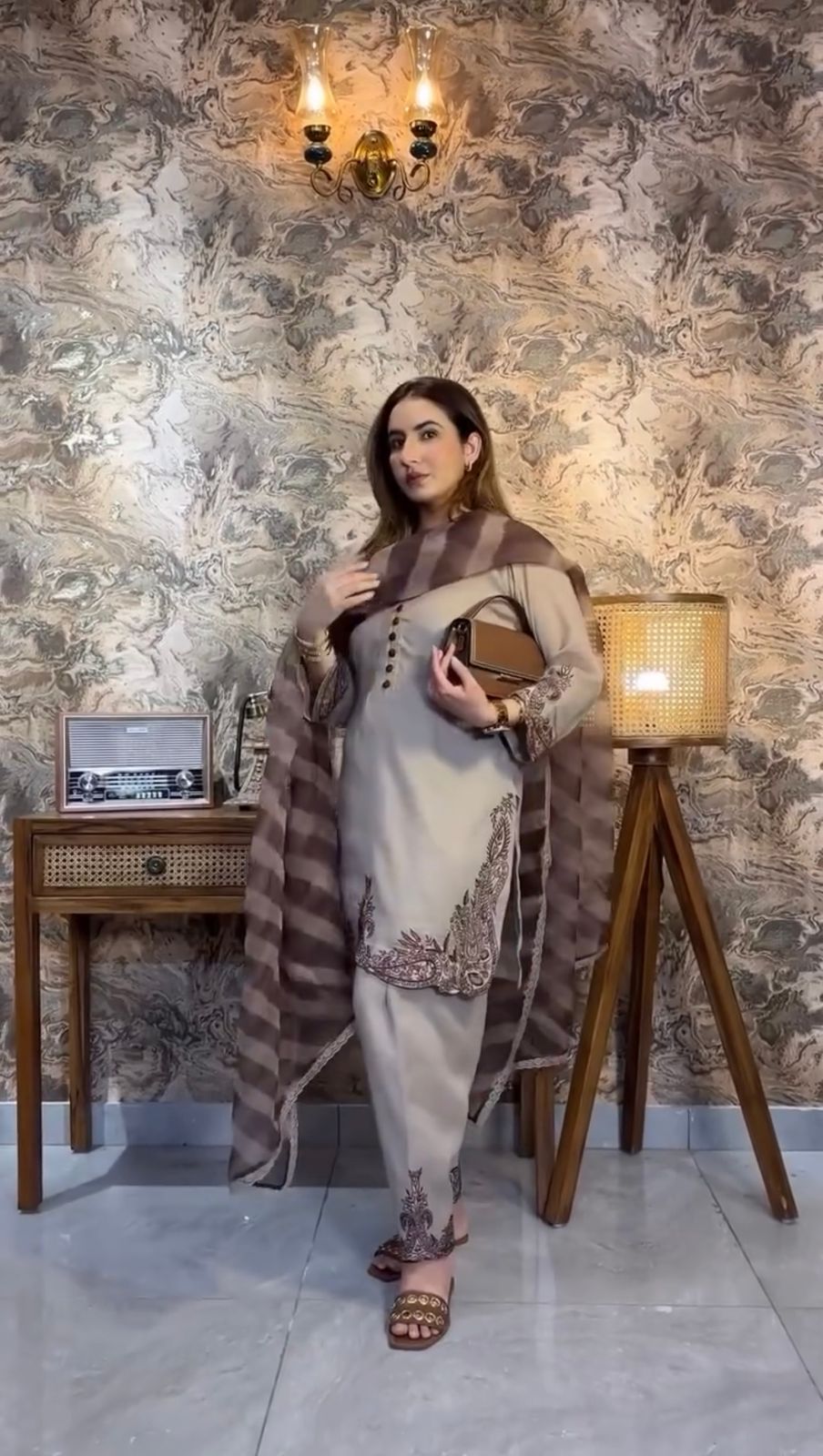 Grey Fox Georgette With Thread Work Salwar Suit - Image 5